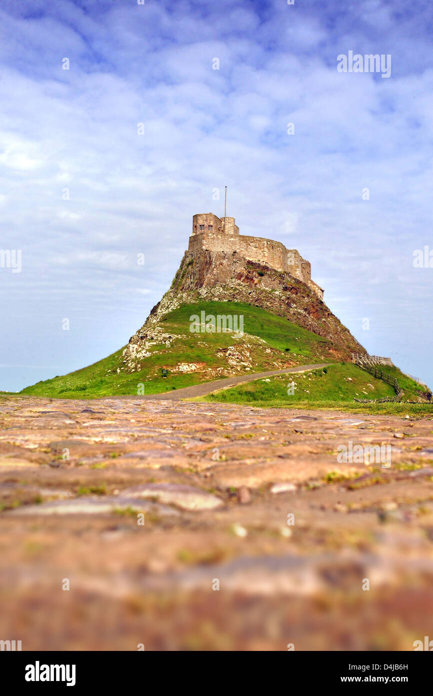 Lindisfarne Castle, Isola Santa, Northumberland Foto Stock