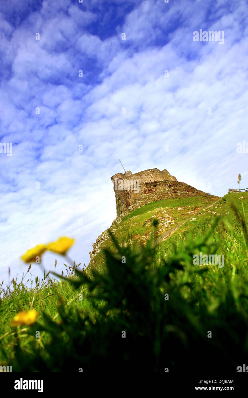 Lindisfarne Castle, Isola Santa, Northumberland Foto Stock