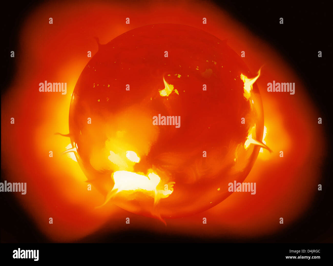 Close-up di un'eruzione solare nello spazio Foto Stock