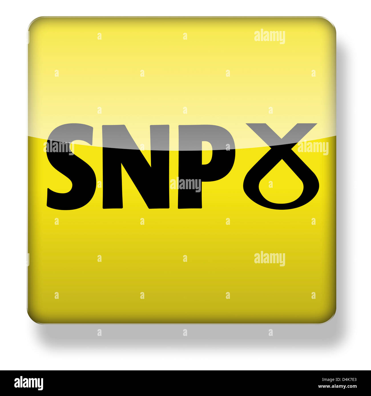 SNP logo come l'icona di un'app. Percorso di clipping incluso. Foto Stock