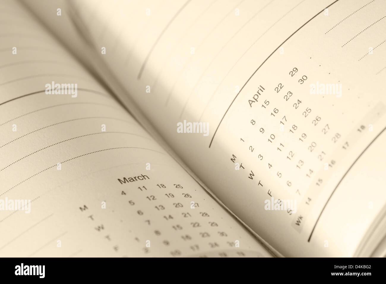 Agenda e calendario Foto Stock