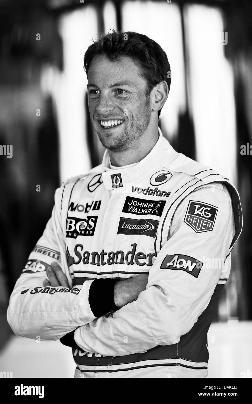 Melbourne, Australia. Il 15 marzo 2013. Motorsports: FIA Formula One World Championship 2013, il Gran Premio d'Australia, #5 Jenson Button (GBR, Vodafone McLaren Mercedes), Credit: DPA/Alamy Live News Foto Stock