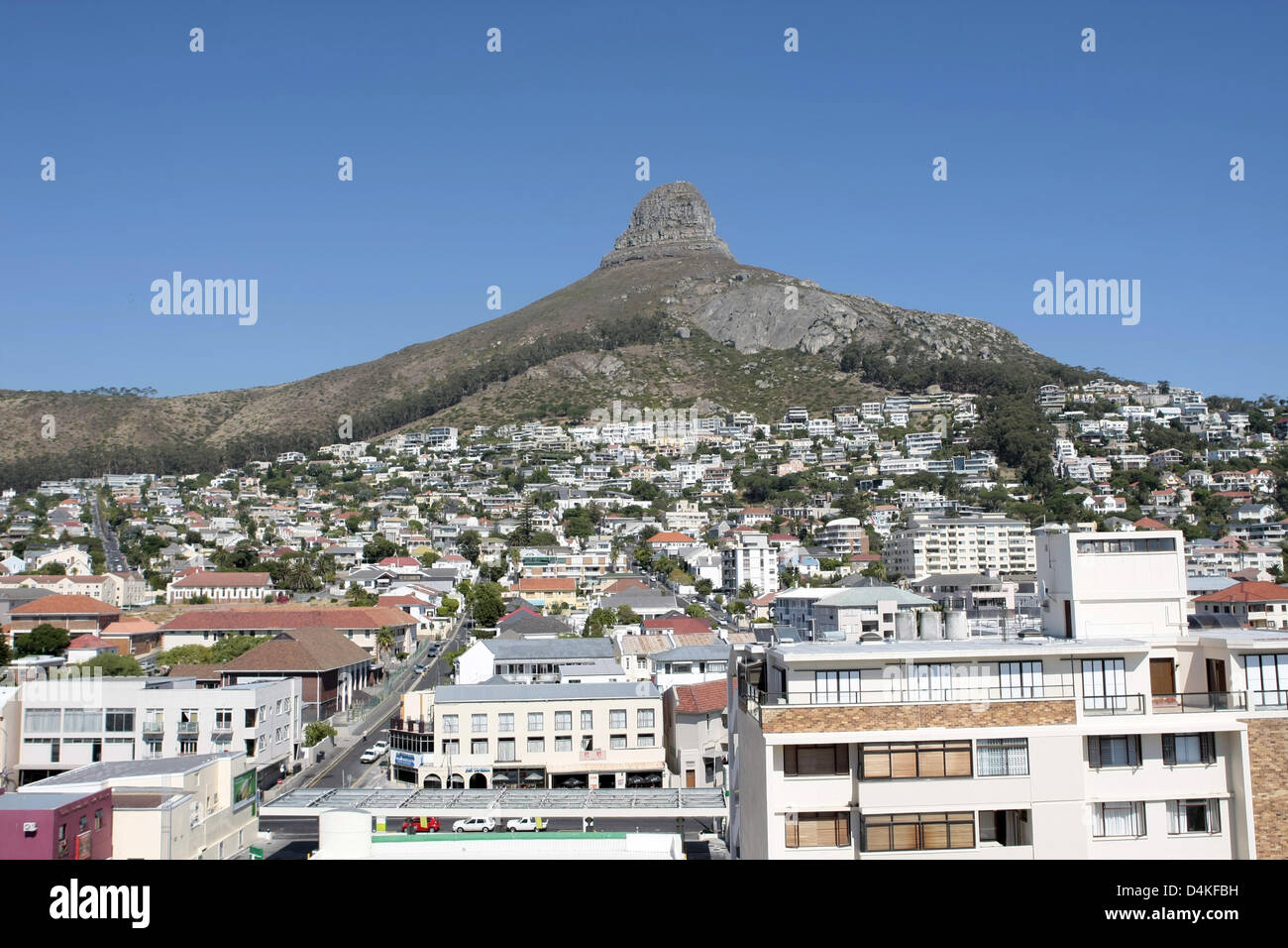 La foto mostra una parte di Città del Capo nella parte anteriore del ?Lion?s testa Rock?, Sud Africa, 11 marzo 2009. Città del Capo è una delle città ospitanti per la Coppa del Mondo FIFA 2010. Foto: Ulrich Perrey Foto Stock