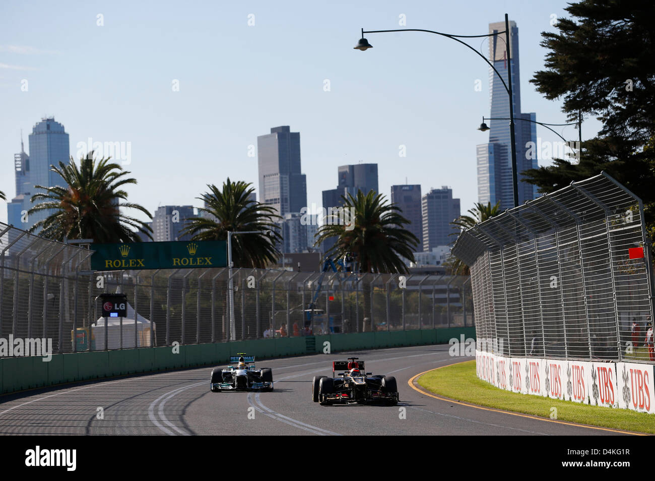 Melbourne, Australia. Il 15 marzo 2013. Motorsports: FIA Formula One World Championship 2013, il Gran Premio d'Australia, #7 Kimi Raeikkoenen (FIN, Team Lotus F1), il credito: DPA/Alamy Live News Foto Stock