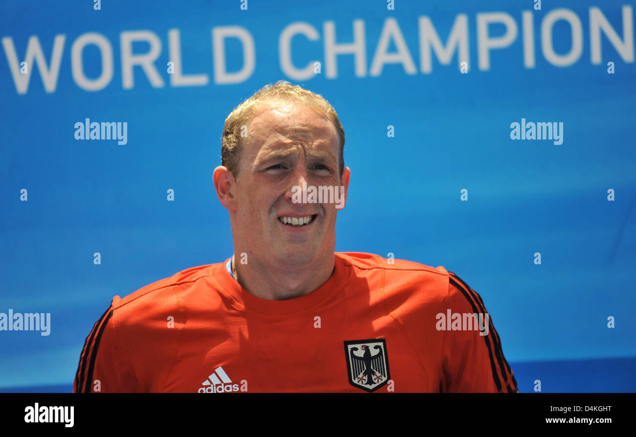 Germania?s Thomas Lurz vince la medaglia d'oro in acque aperte 5km al Campionati del Mondo di nuoto FINA a Roma, Italia, 21 luglio 2009. Foto: BERND THISSEN Foto Stock