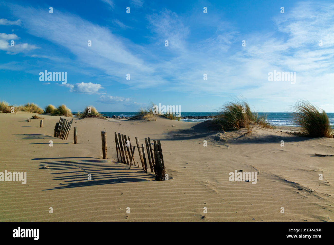 L'Espiguette, spiaggia in Camargue,Languedoc Roussillon, Francia Foto Stock