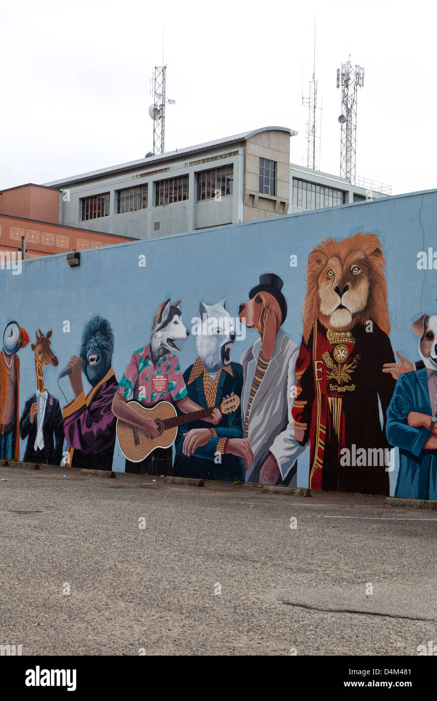 Una pittura murale a Eureka, CALIFORNIA, STATI UNITI D'AMERICA Foto Stock