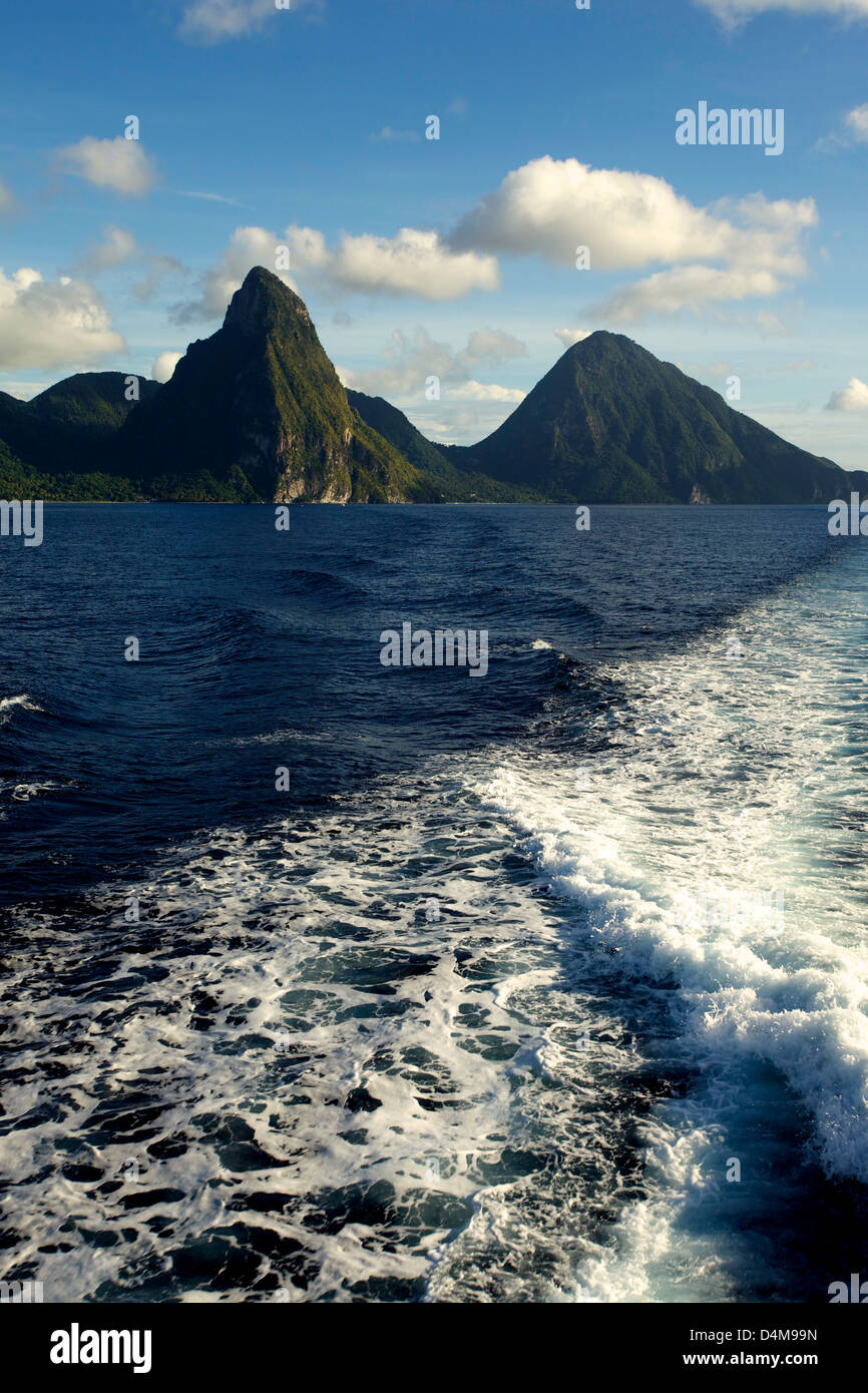 Il Gros e Petit Piton in Saint Lucia Foto Stock