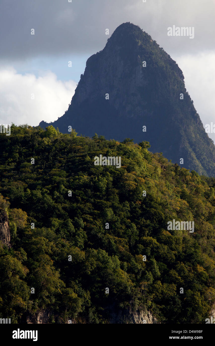 I Pitons di Santa Lucia Foto Stock