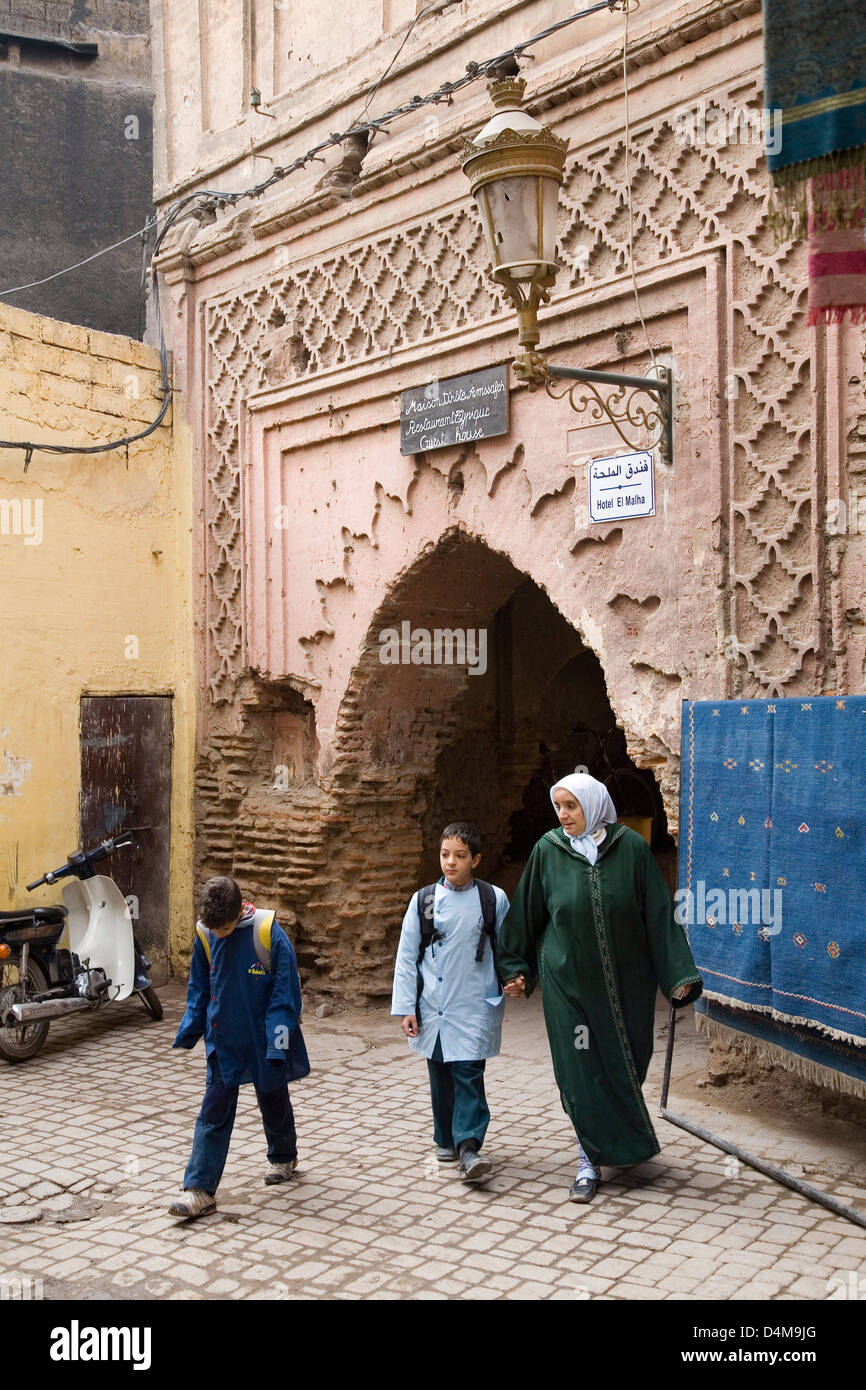 Africa, Marocco Marrakech, souq, vita quotidiana Foto Stock