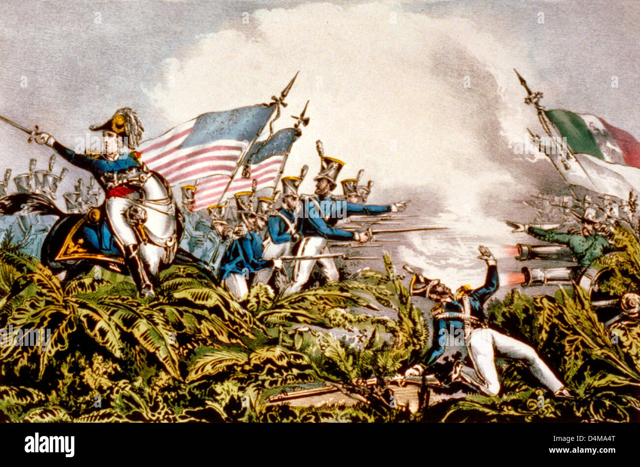 Generale Zachary Taylor nella battaglia di Palo Alto: 8 maggio 1846, US-guerra messicana Foto Stock