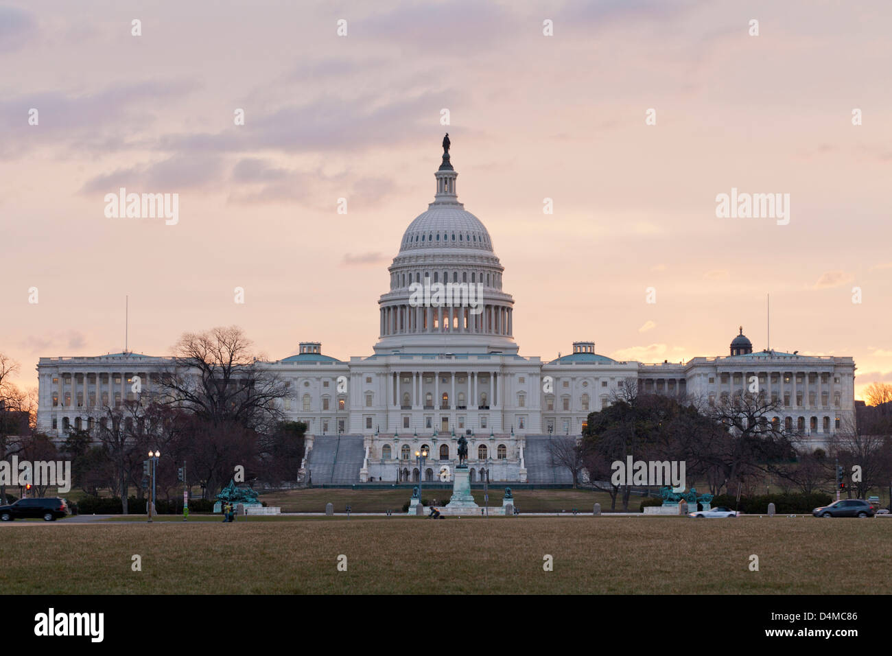 La mattina presto presso il Campidoglio US - Washington DC, Stati Uniti d'America Foto Stock