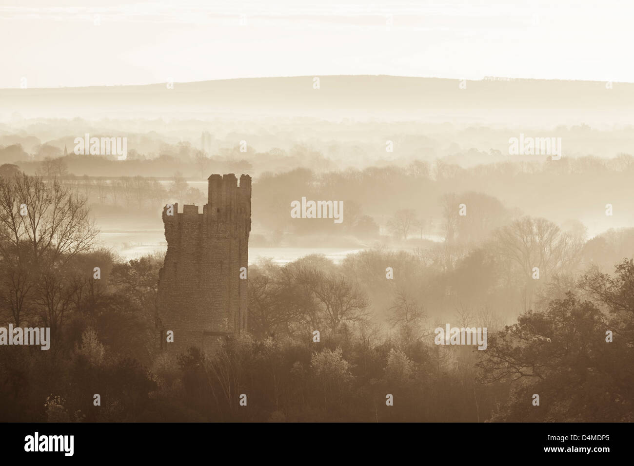 Castello di Helmsley, North Yorkshire. Foto Stock