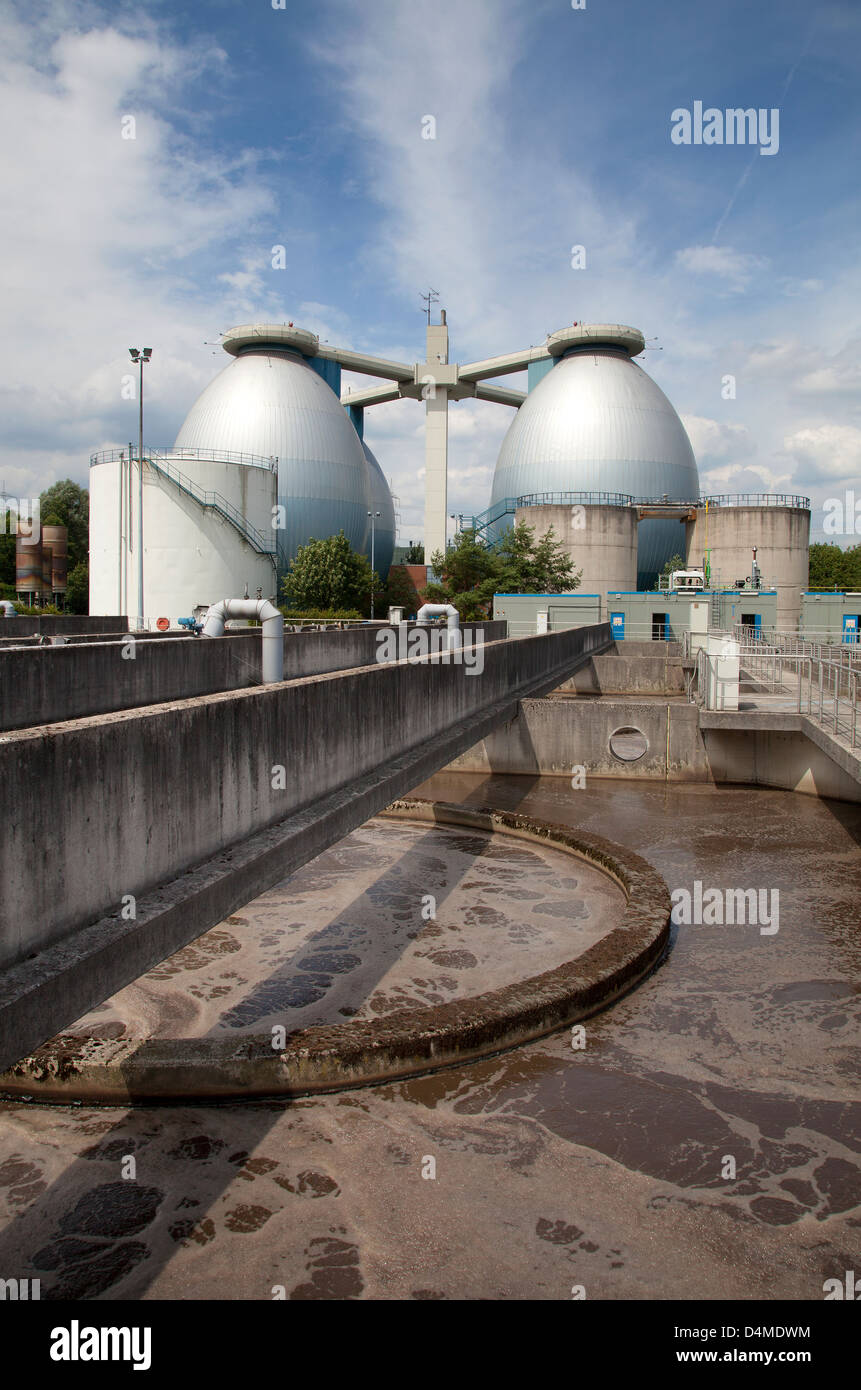 Bottrop, Germania, idrogeno Emscher del progetto impianto di trattamento delle acque reflue Foto Stock