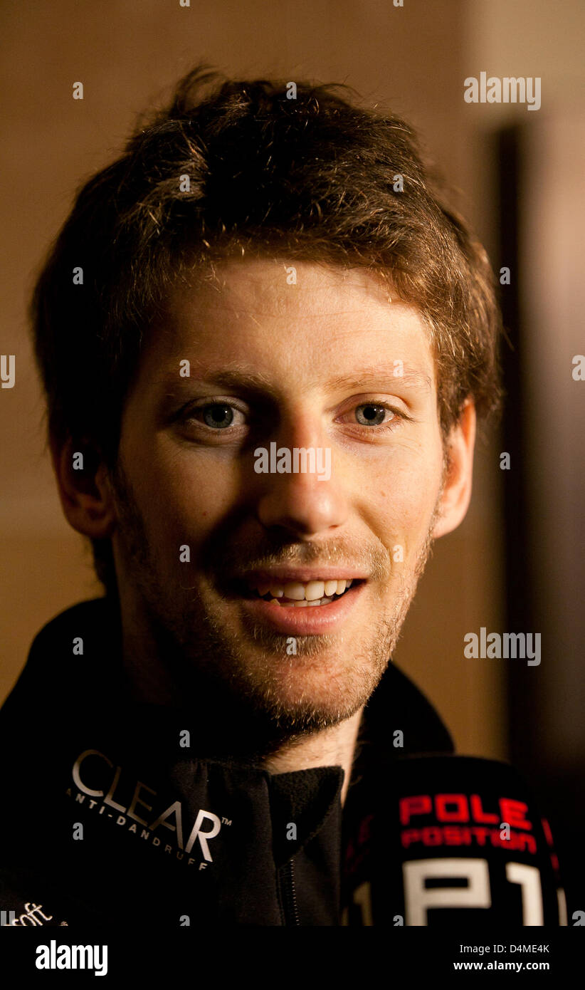 Romain Grosjean al Grand Prix Colazione, Crown, Melbourne, 16 marzo 2013. Foto Stock