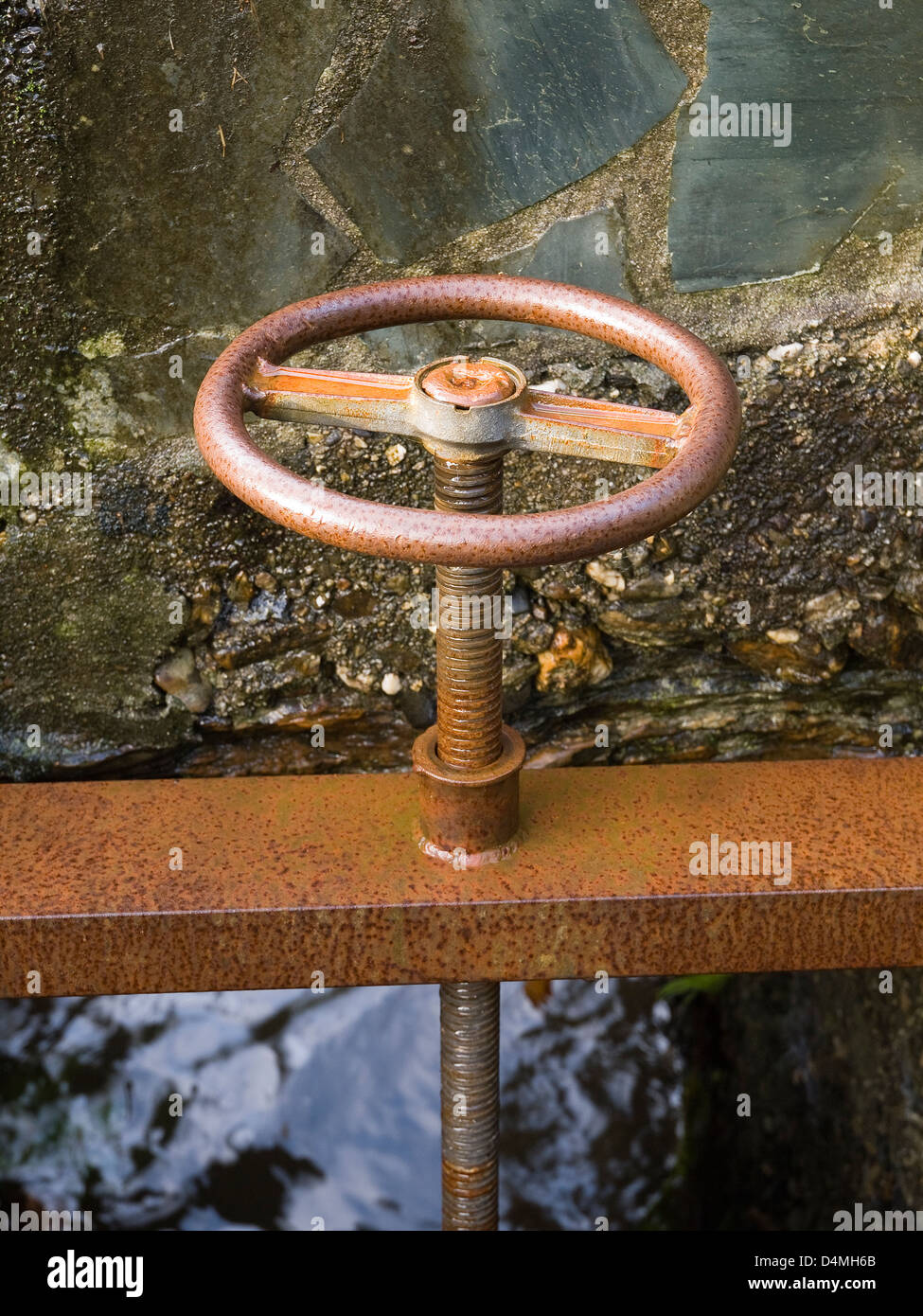 Meccanismo il Fosso di Irrigazione close up Foto Stock