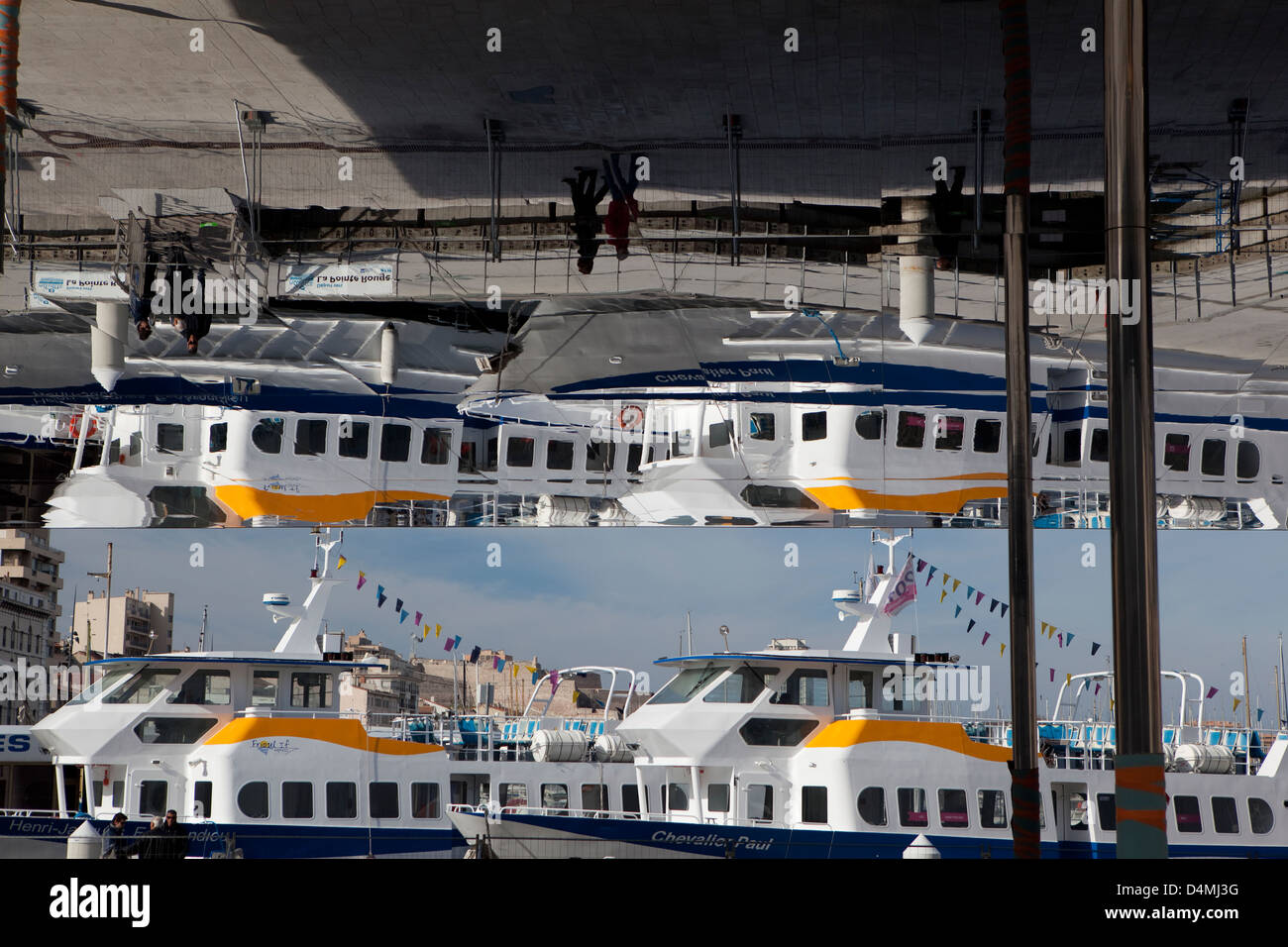 Norman Foster l'Ombrière sul Vieux Port di Marsiglia Foto Stock