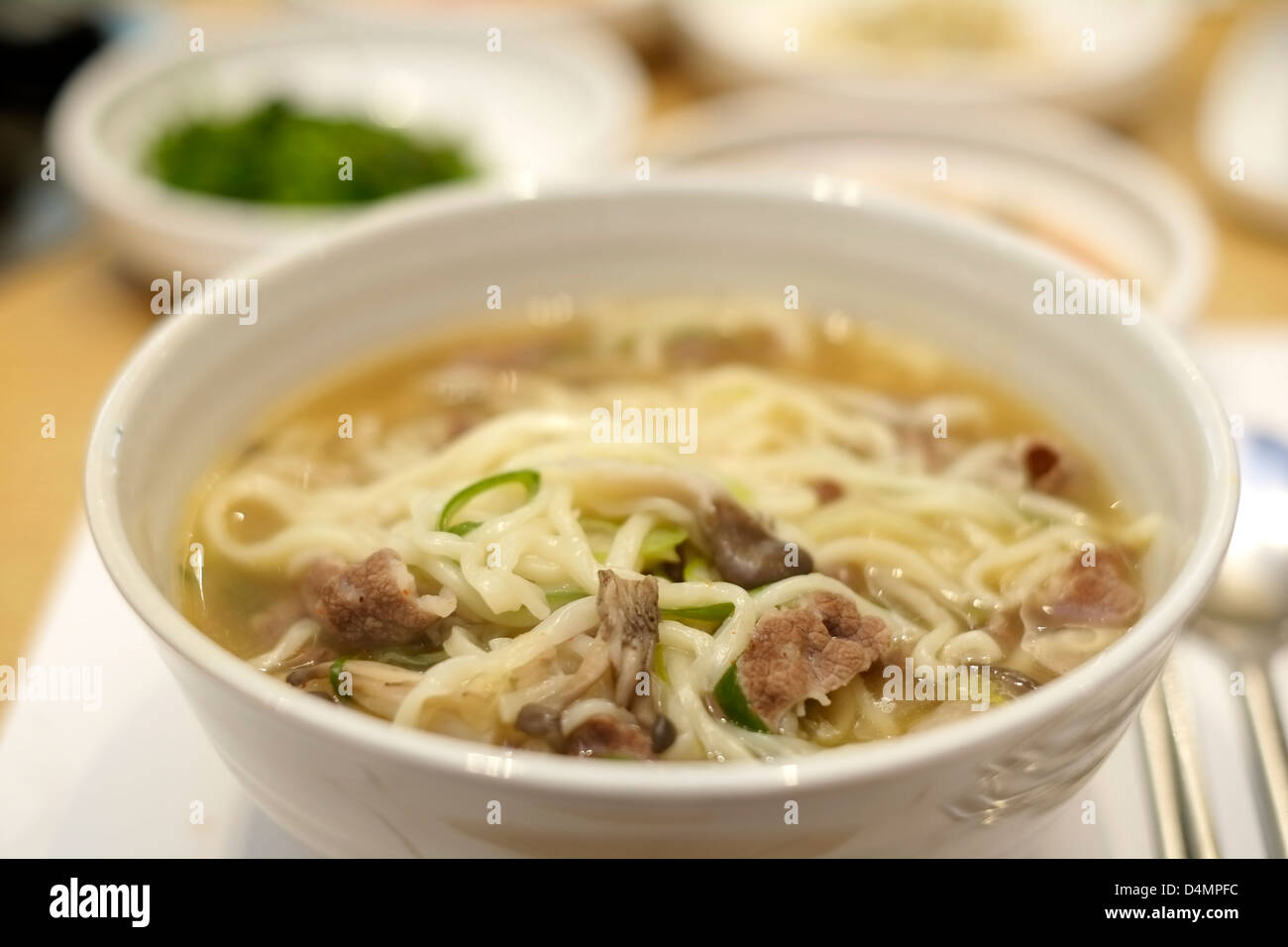Stile coreano a base di noodle Foto Stock
