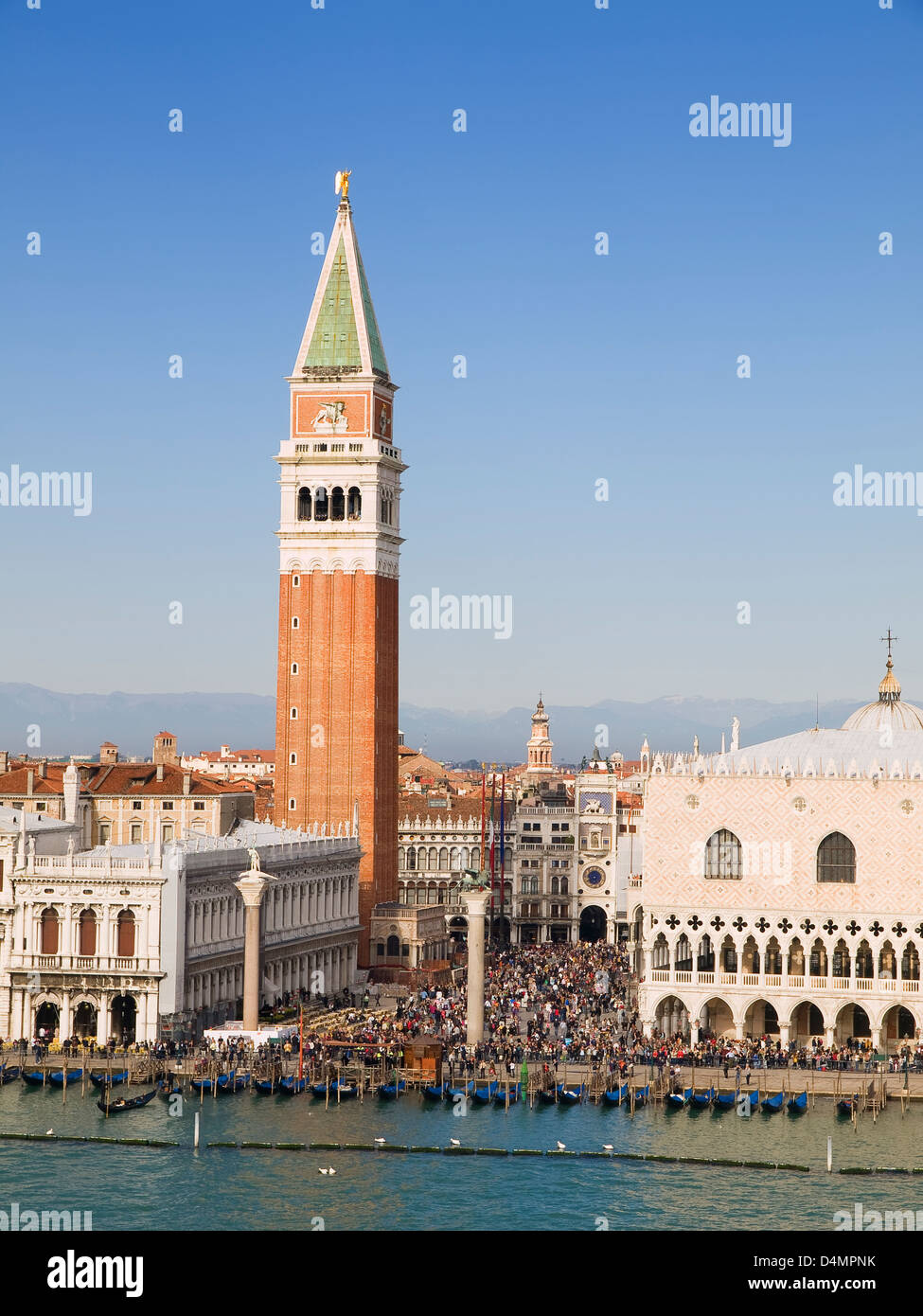 Vista del Campanile e Piazza San Marco Foto Stock