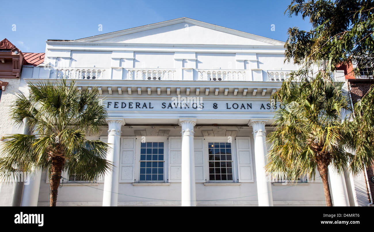 Federale di risparmio e prestito edificio di associazione a Charleston, Carolina del Sud. Foto Stock