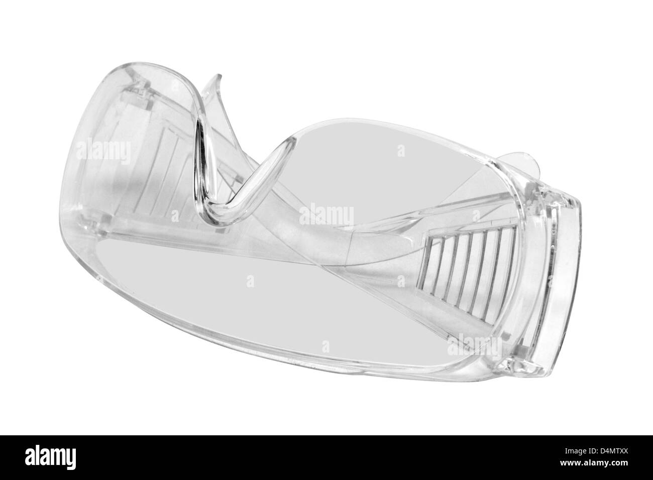 Un paio di occhiali di sicurezza isolati su bianco. Foto Stock