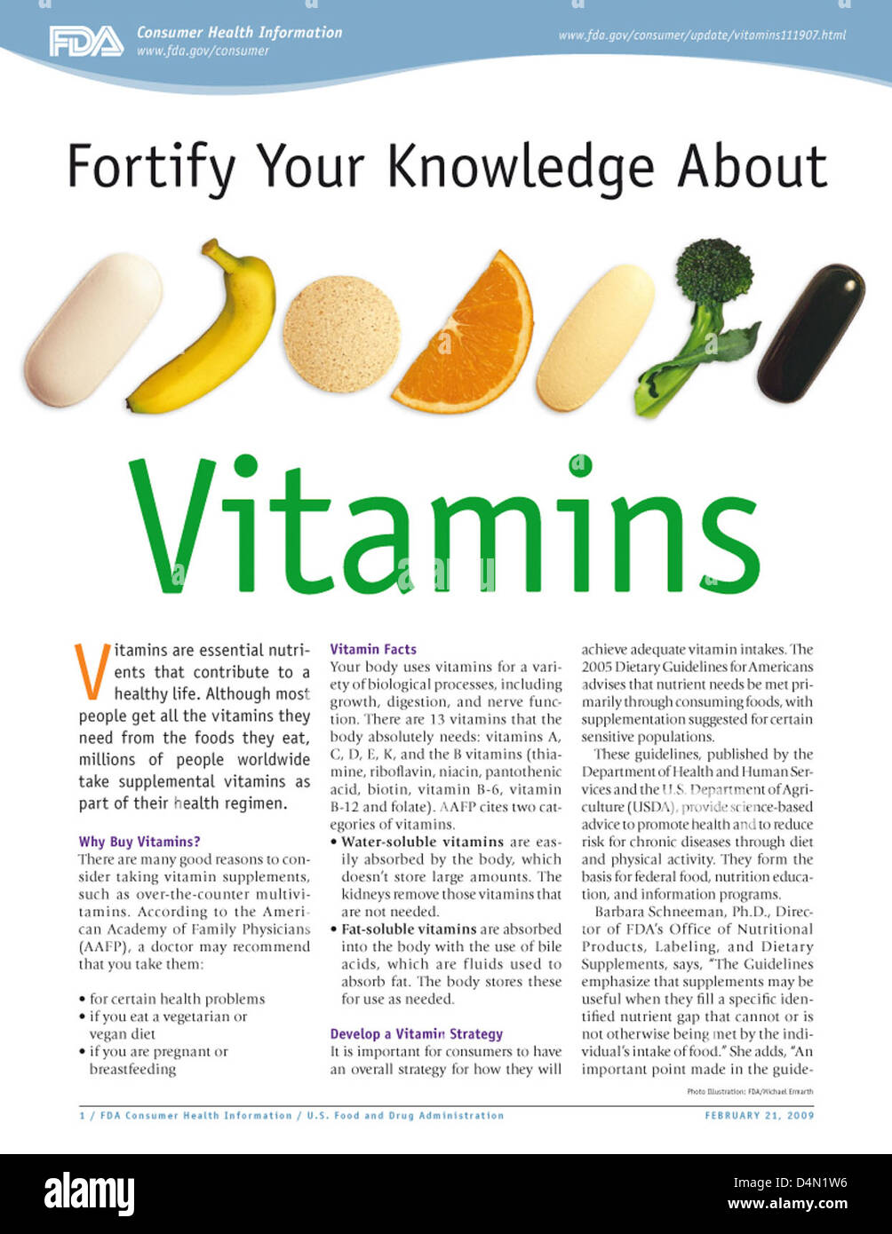 Fortificare le vostre conoscenze circa le vitamine Foto Stock