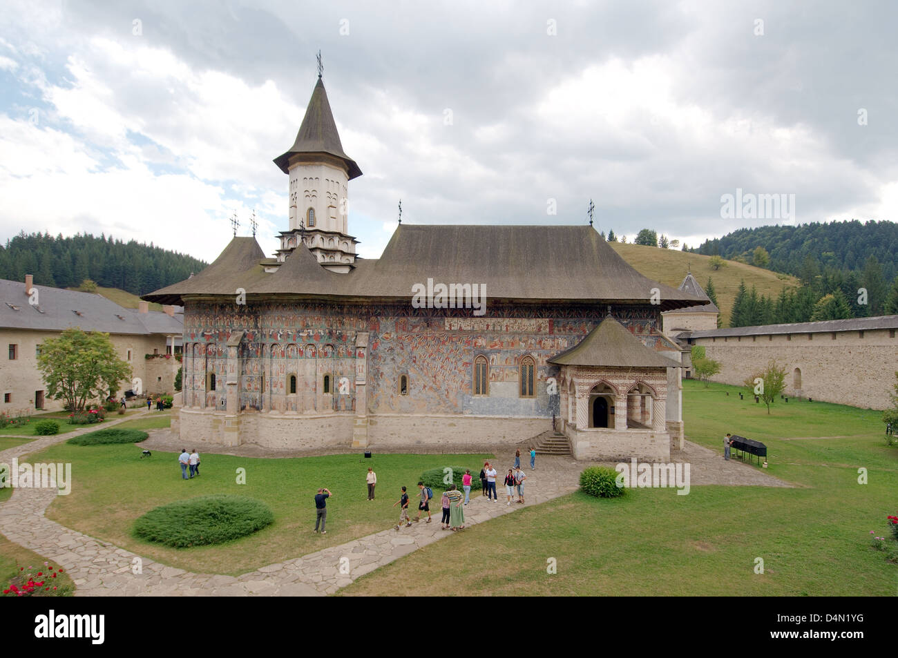 Il Monastero Sucevita (Mănăstirea Suceviţa), Suceava, Bukovina, Romania Foto Stock