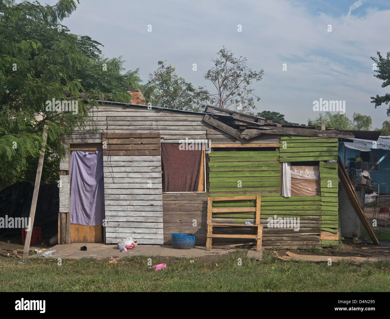 Un 'villa miseria' bidonville di Buenos Aires, Argentina Foto Stock