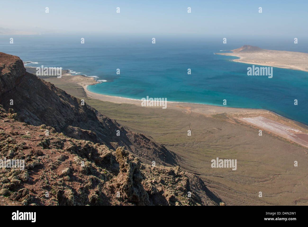 Panorama dal Mirador del Rio a Lanzarote Foto Stock
