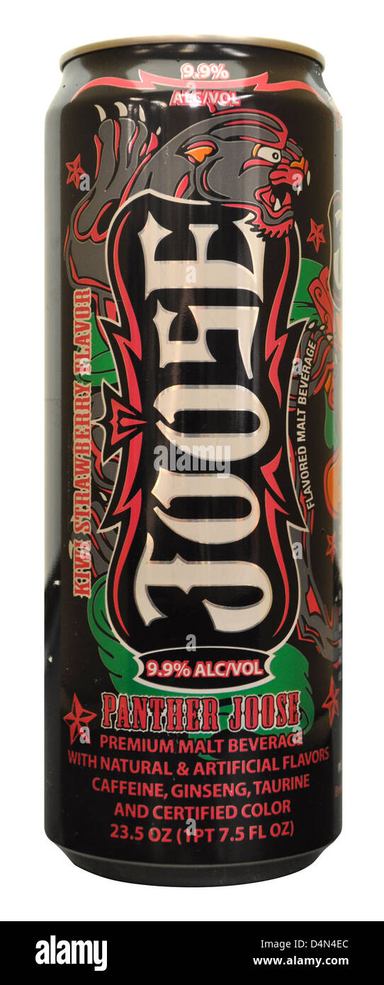 United Brands ha emesso un avvertimento riguardo Joose Panther Kiwi Strawberry, una bevanda ad alto contenuto alcolico, che può comportare rischi per la salute se consumata in eccesso. I consumatori devono prestare attenzione ed essere consapevoli dei potenziali pericoli. Foto Stock
