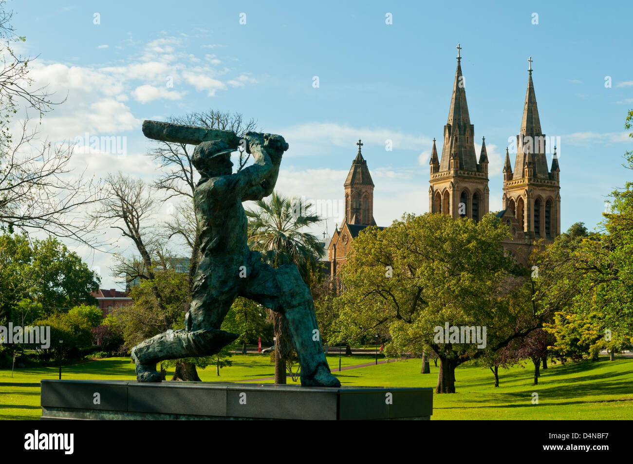 Statua di Sir Don Bradman, Adelaide, South Australia, Australia Foto Stock