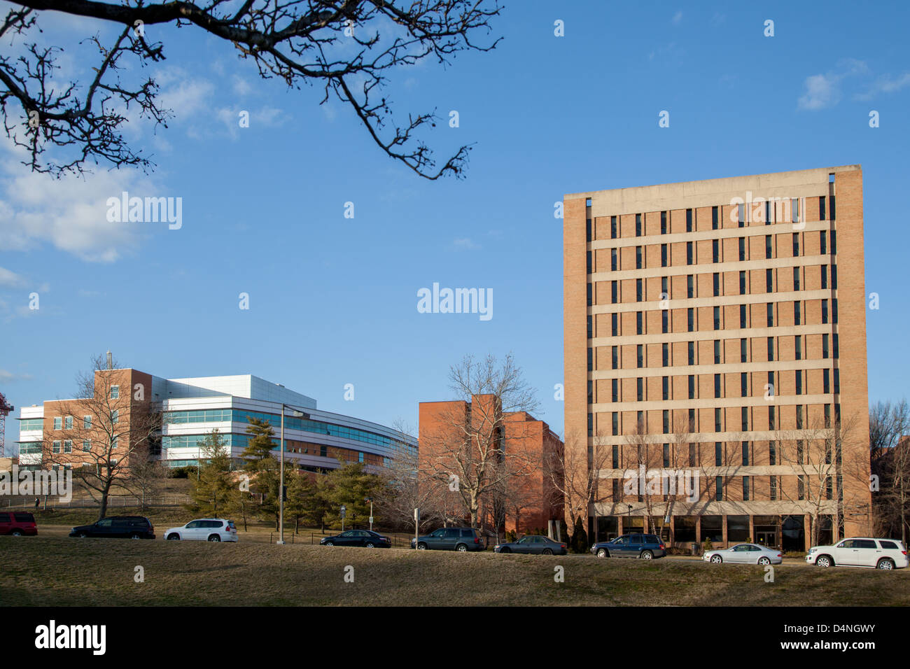 Il campus della University of Maryland in Baltimore County, aka UMBC, fondata 1965 Foto Stock