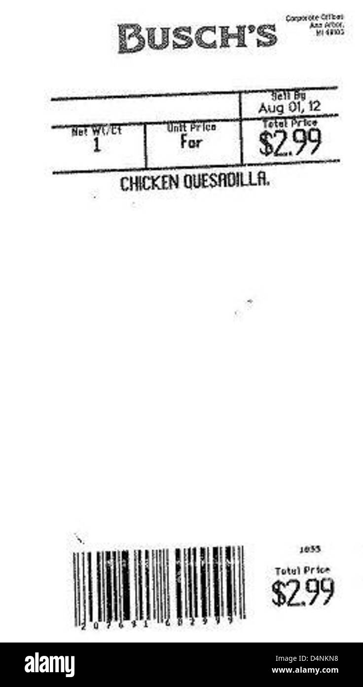 Busch's Fresh Food Market ha richiamato diversi prodotti gastronomici a causa di problemi di salute. Si consiglia ai clienti di restituire i prodotti interessati per ottenere un rimborso. Foto Stock