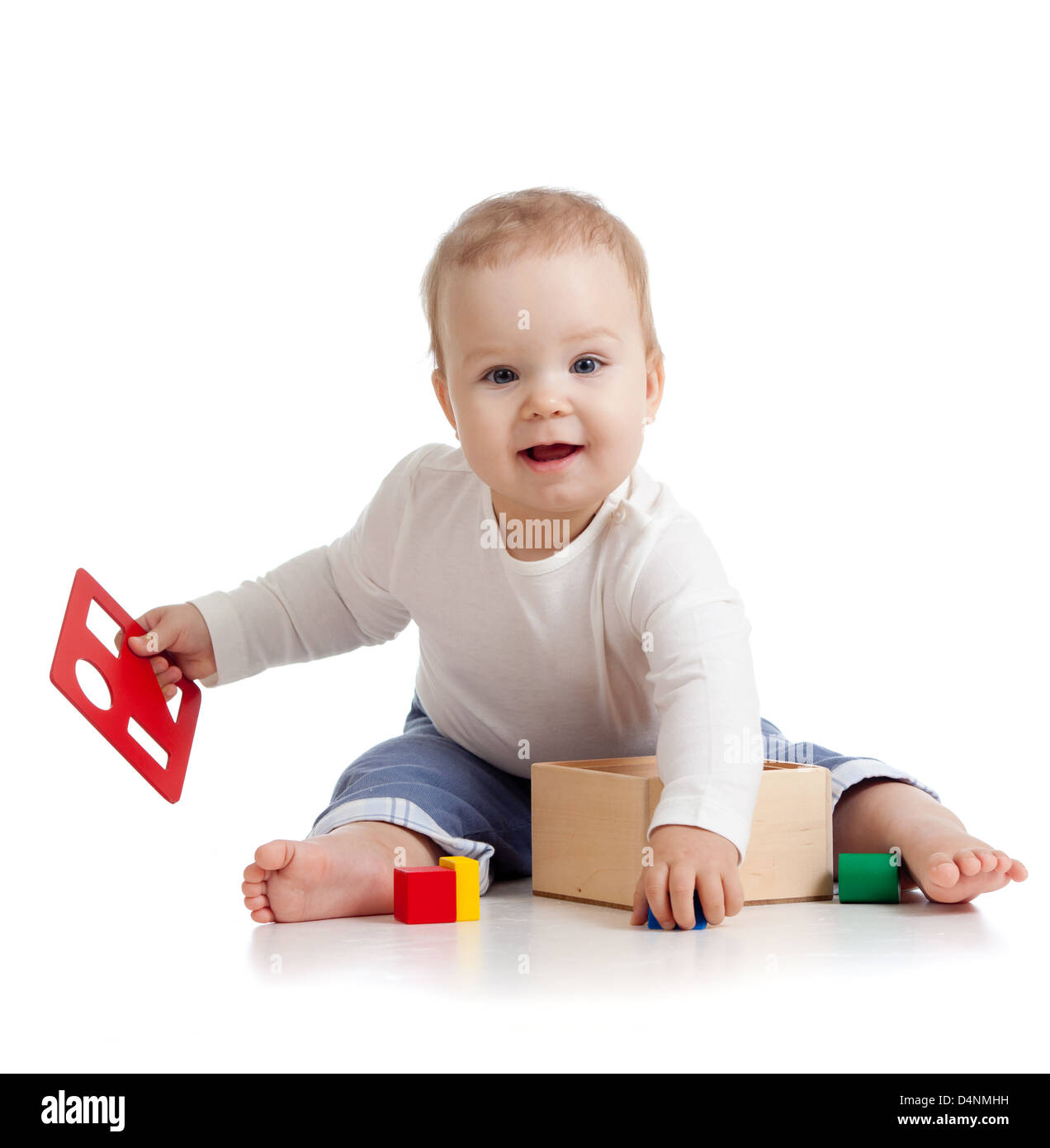Pretty baby con colore giocattolo educativo Foto Stock