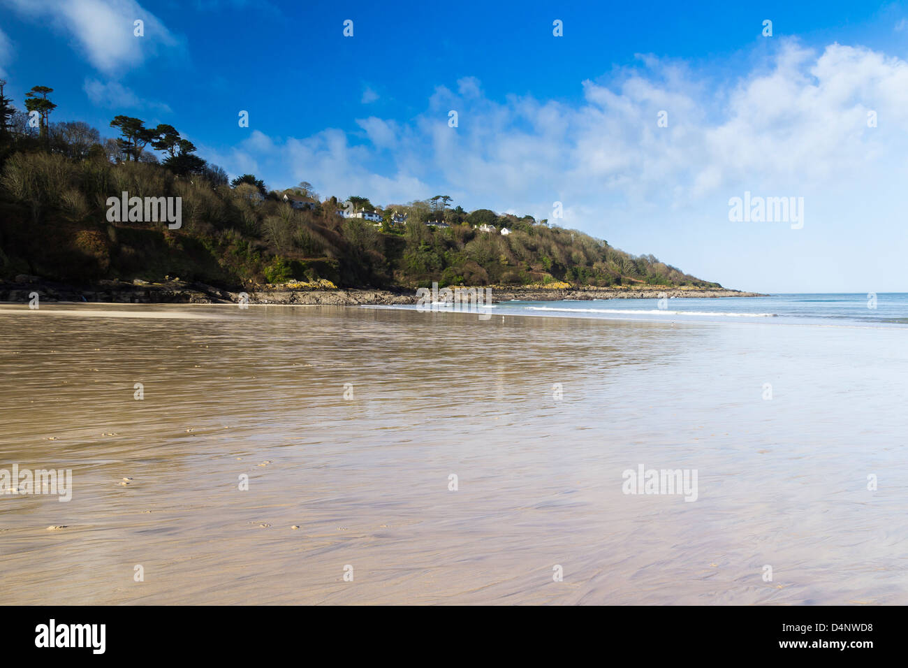 La bellissima spiaggia sabbiosa di Carbis Bay vicino a St Ives Cornwall Inghilterra REGNO UNITO Foto Stock