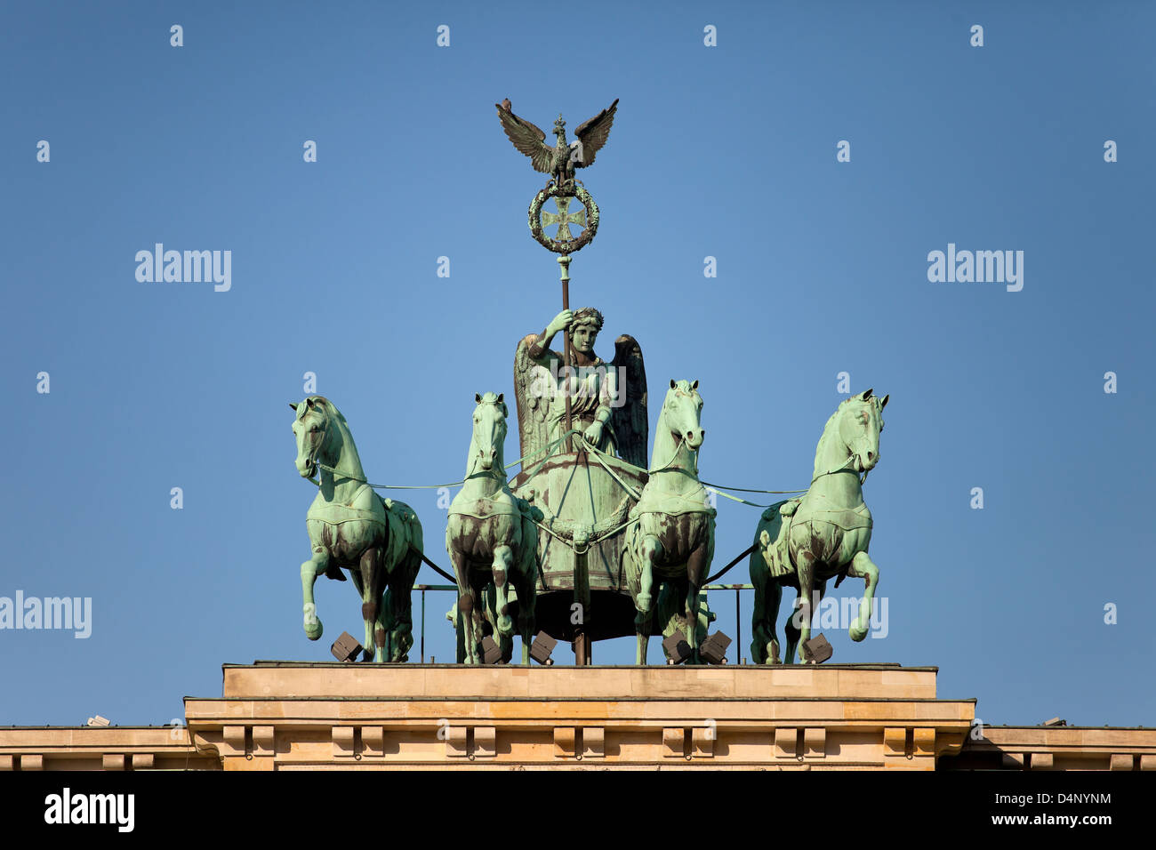 Berlino, Germania, da Johann Gottfried Schadow Quadriga sulla Porta di Brandeburgo Foto Stock