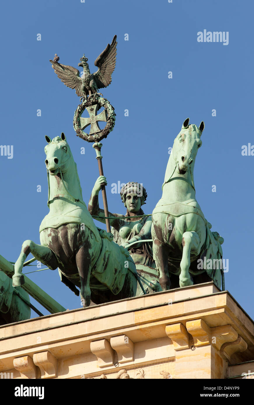 Berlino, Germania, da Johann Gottfried Schadow Quadriga sulla Porta di Brandeburgo Foto Stock