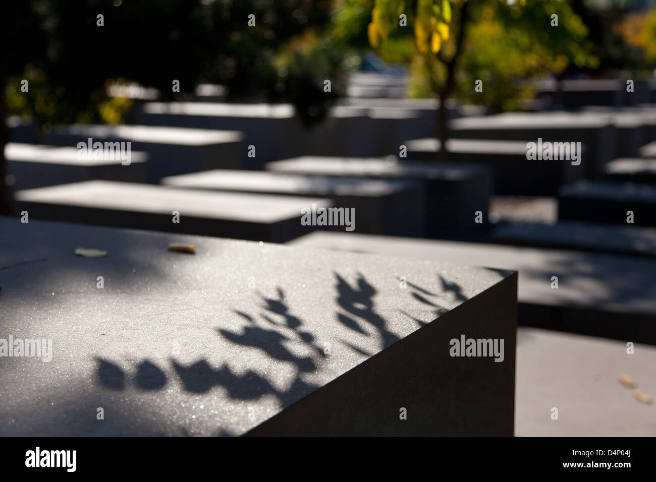 Berlino, Germania, colonne di cemento del monumento commemorativo dell'Olocausto Foto Stock