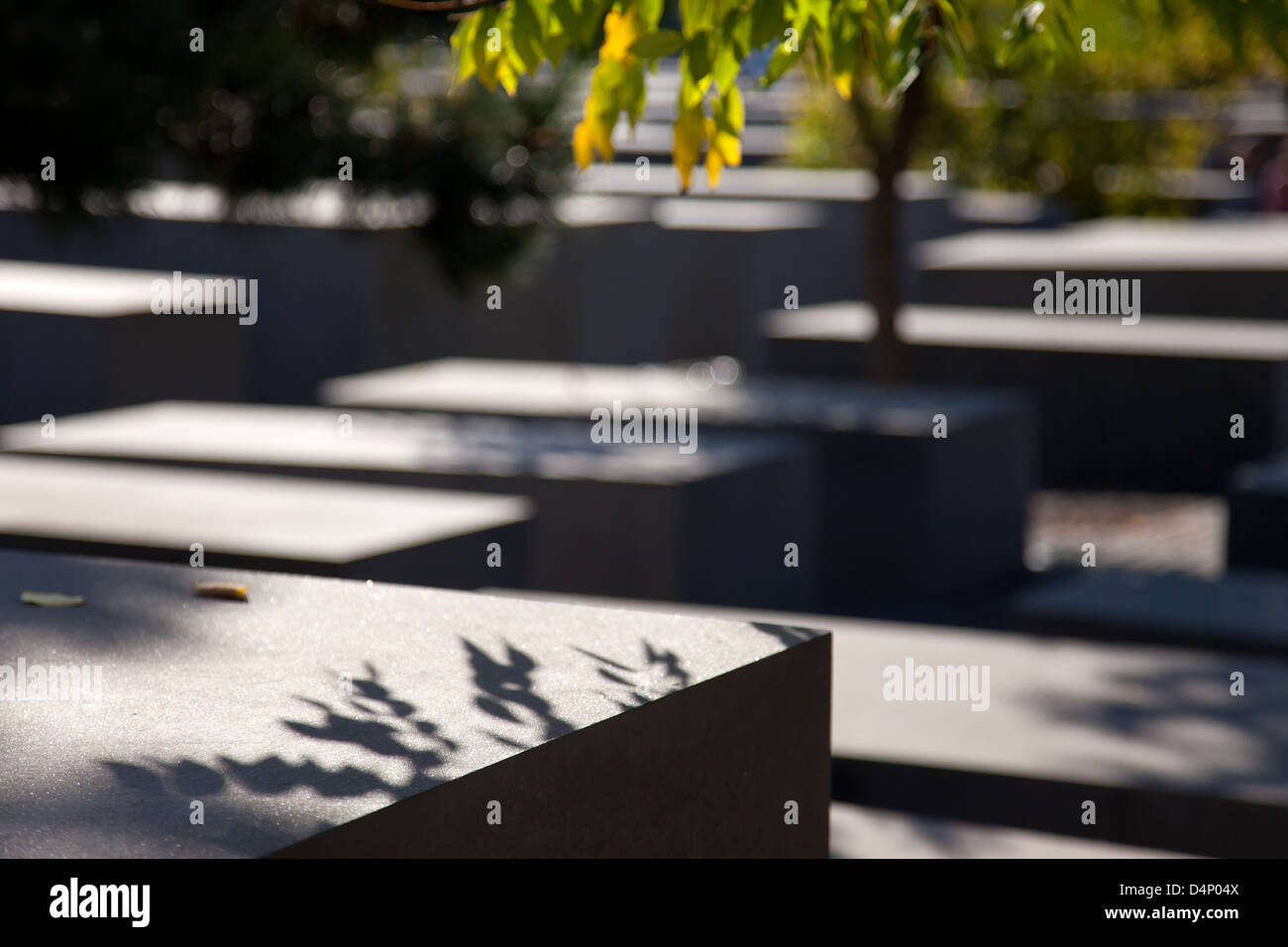 Berlino, Germania, colonne di cemento del monumento commemorativo dell'Olocausto Foto Stock