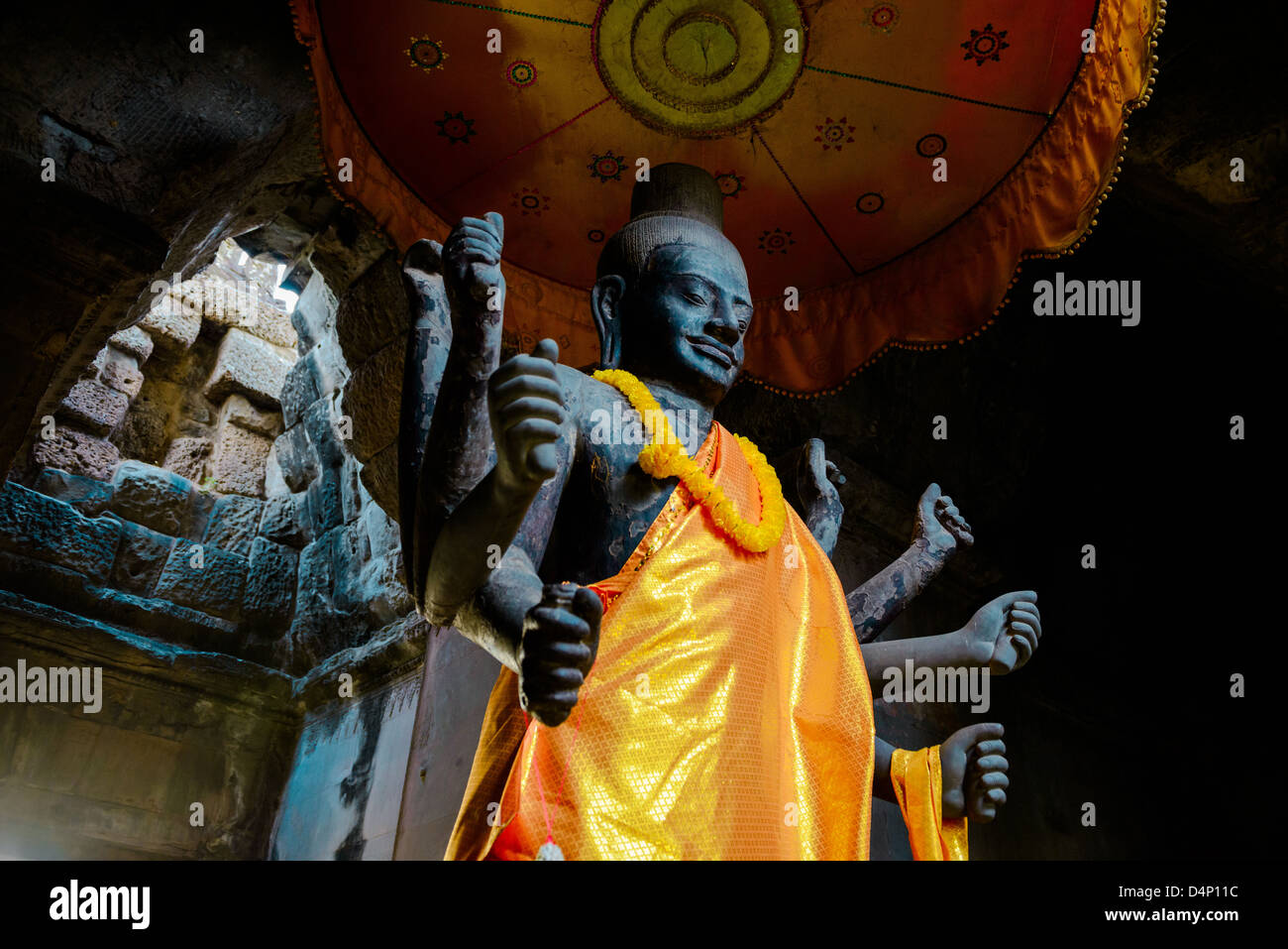 Statua di kali, angkor watt, Cambogia Foto Stock