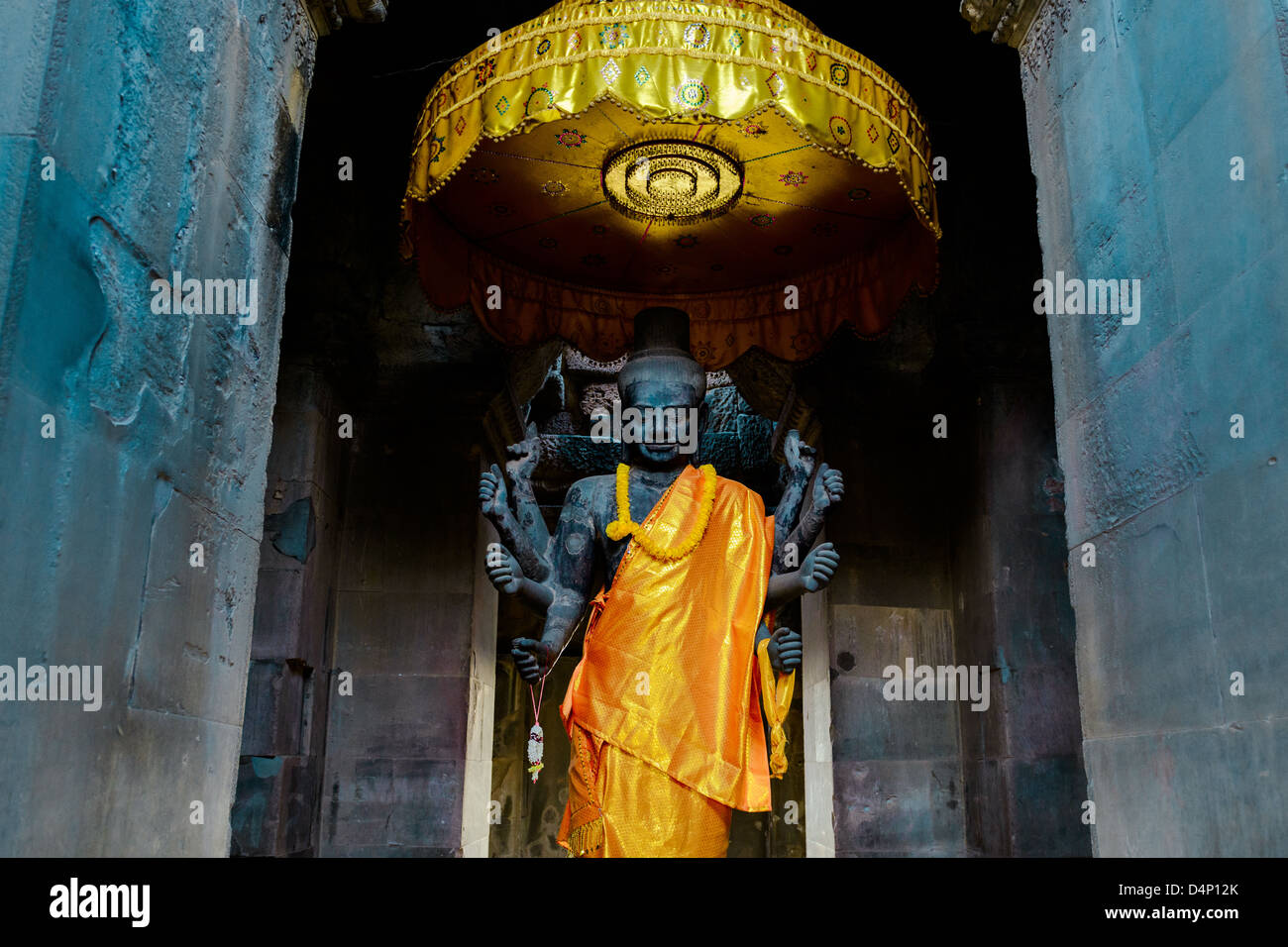 Statua di kali, angkor watt, Cambogia Foto Stock