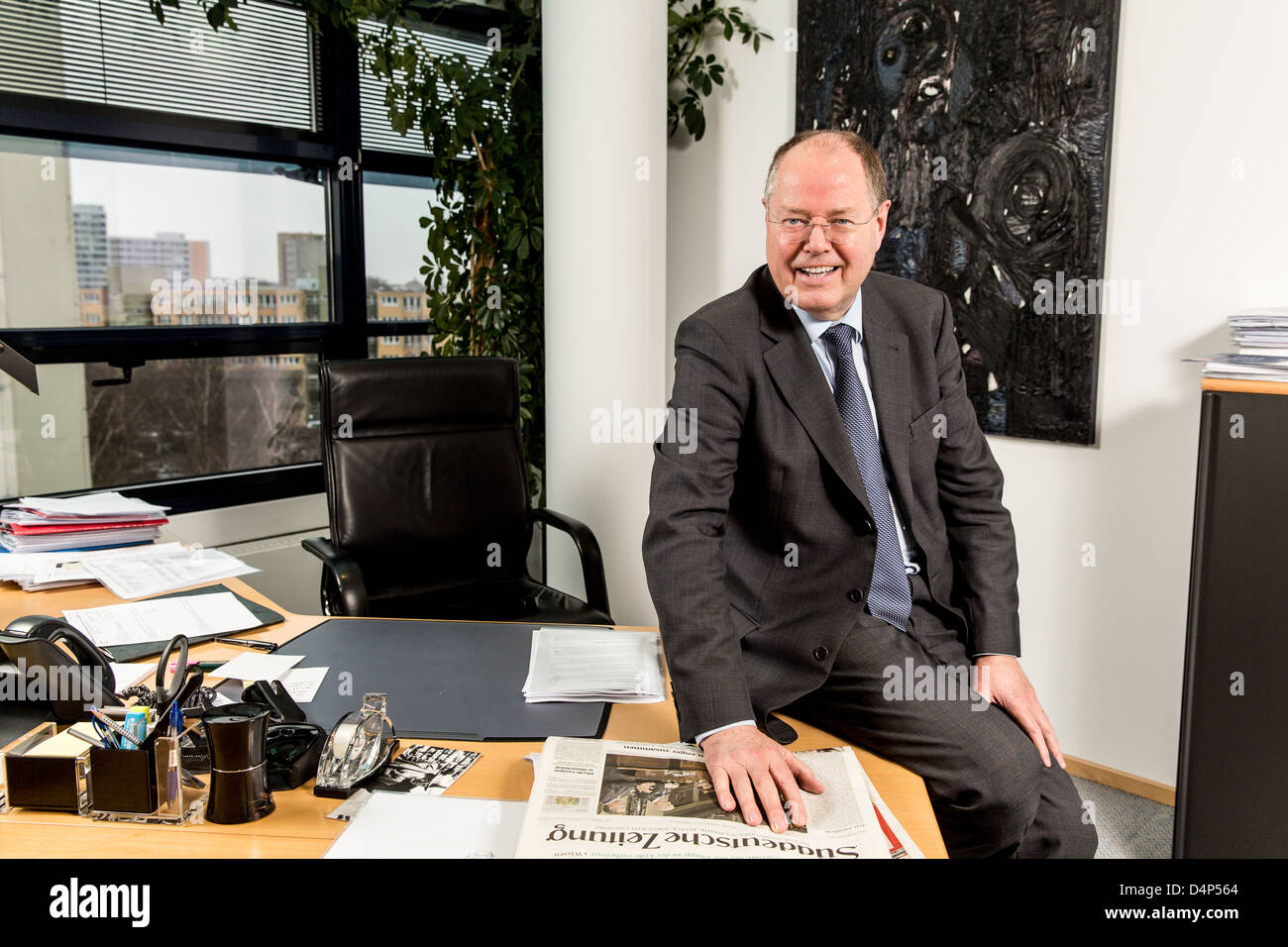 Berlino, Germania, cancelliere SPD candidato Peer Steinbrueck Foto Stock