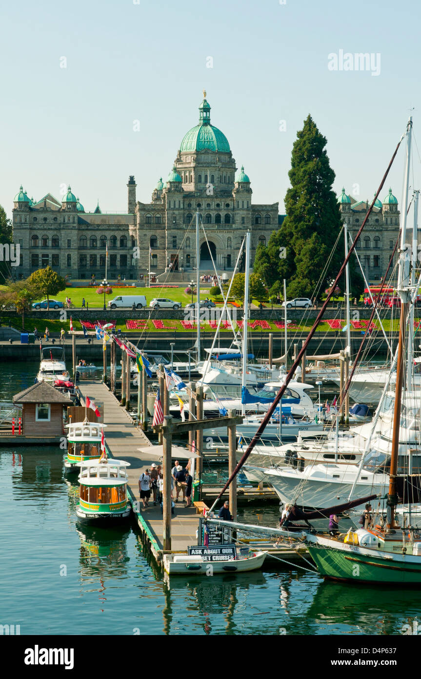 Il Palazzo del Parlamento, James Bay, Victoria, Isola di Vancouver, British Columbia, Canada Foto Stock