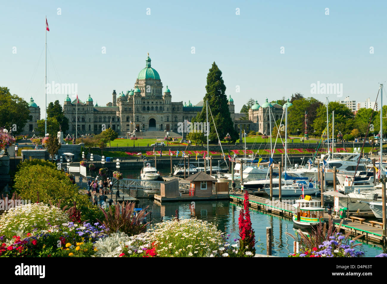 Il Palazzo del Parlamento, James Bay, Victoria, Isola di Vancouver, British Columbia, Canada Foto Stock