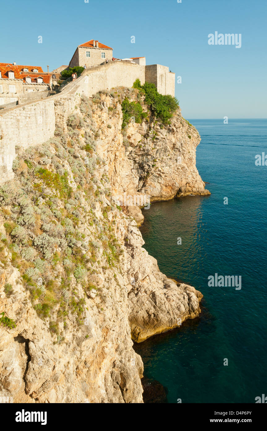 Vecchie mura della città di Dubrovnik, Croazia Foto Stock