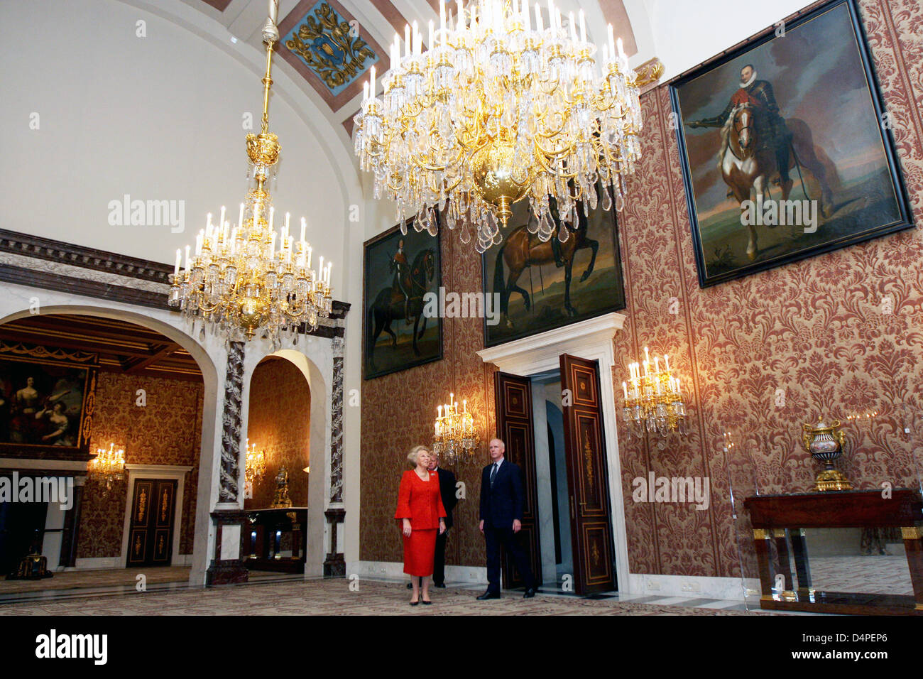 Vista interna del rinnovato Palazzo Reale di Amsterdam, Paesi Bassi, 13 giugno 2009. Il palazzo si trova nel centro di Amsterdam è stata costruita tra il 1648 e il 1665 e utilizzato come il municipio, nel 1808 re Lowedijk lo ha utilizzato per la prima volta come un palazzo. I lavori di ristrutturazione all'interno ha preso quasi quattro anni, ora la parte anteriore del palazzo sarà rinnovato. La famiglia reale utilizza il palazzo per s Foto Stock