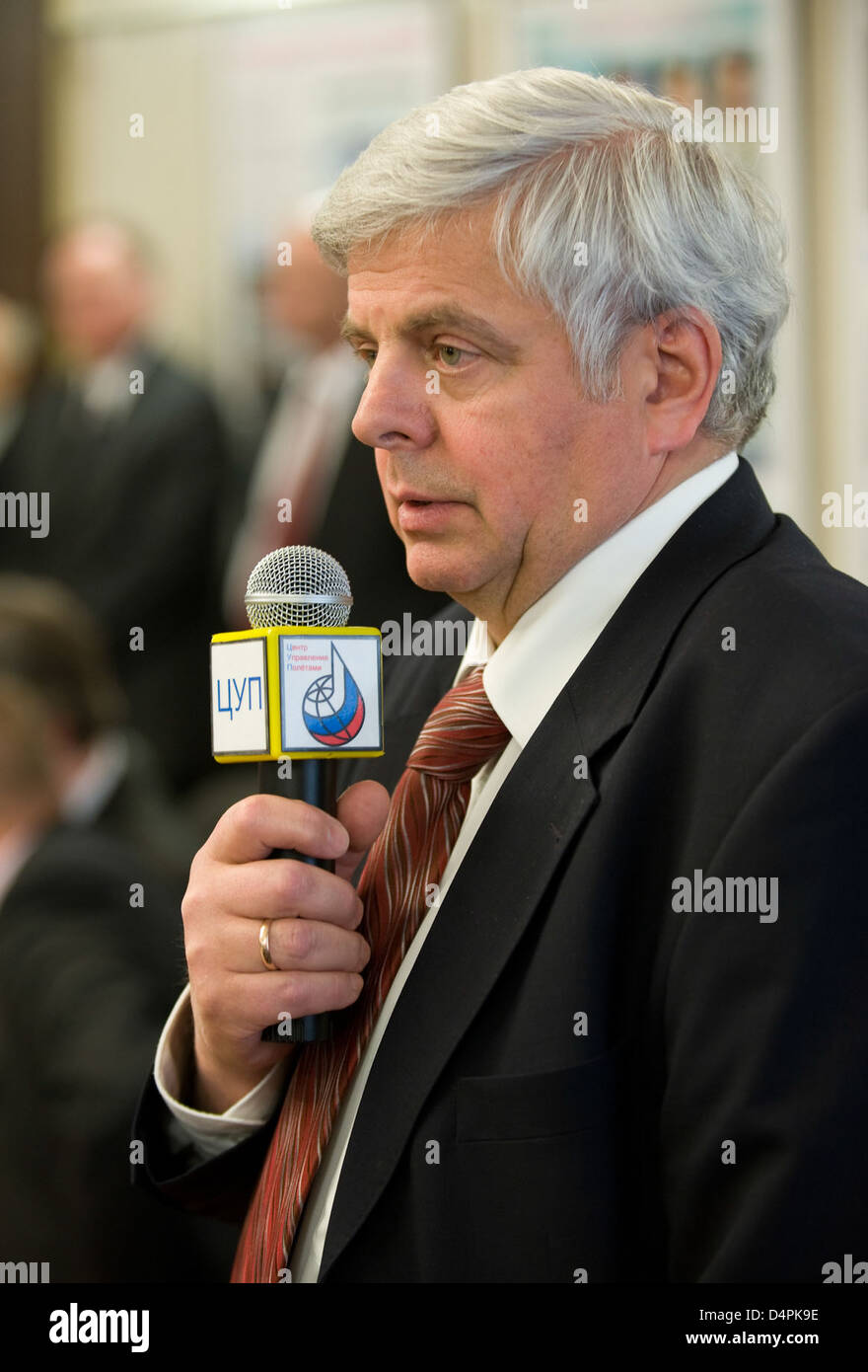 L'equipaggio della Expedition 19 arriva alla stazione spaziale Internazionale (ISS), attraccando a bordo della navicella Sojuz. La missione ha coinvolto una collaborazione internazionale tra la NASA e le agenzie spaziali russe per ulteriori ricerche sulla ISS. Foto Stock