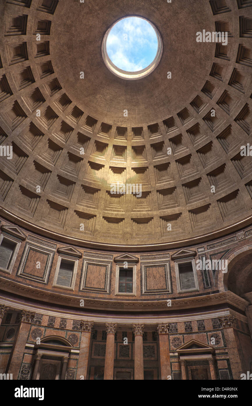 La cupola del Pantheon di Roma, Italia Foto Stock