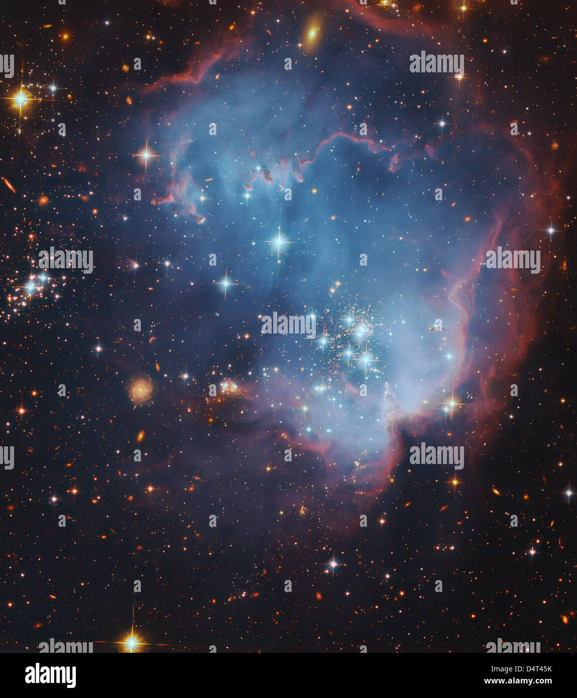 NGC 602, starforming complesso nel piccolo Magellanic Cloud. Foto Stock