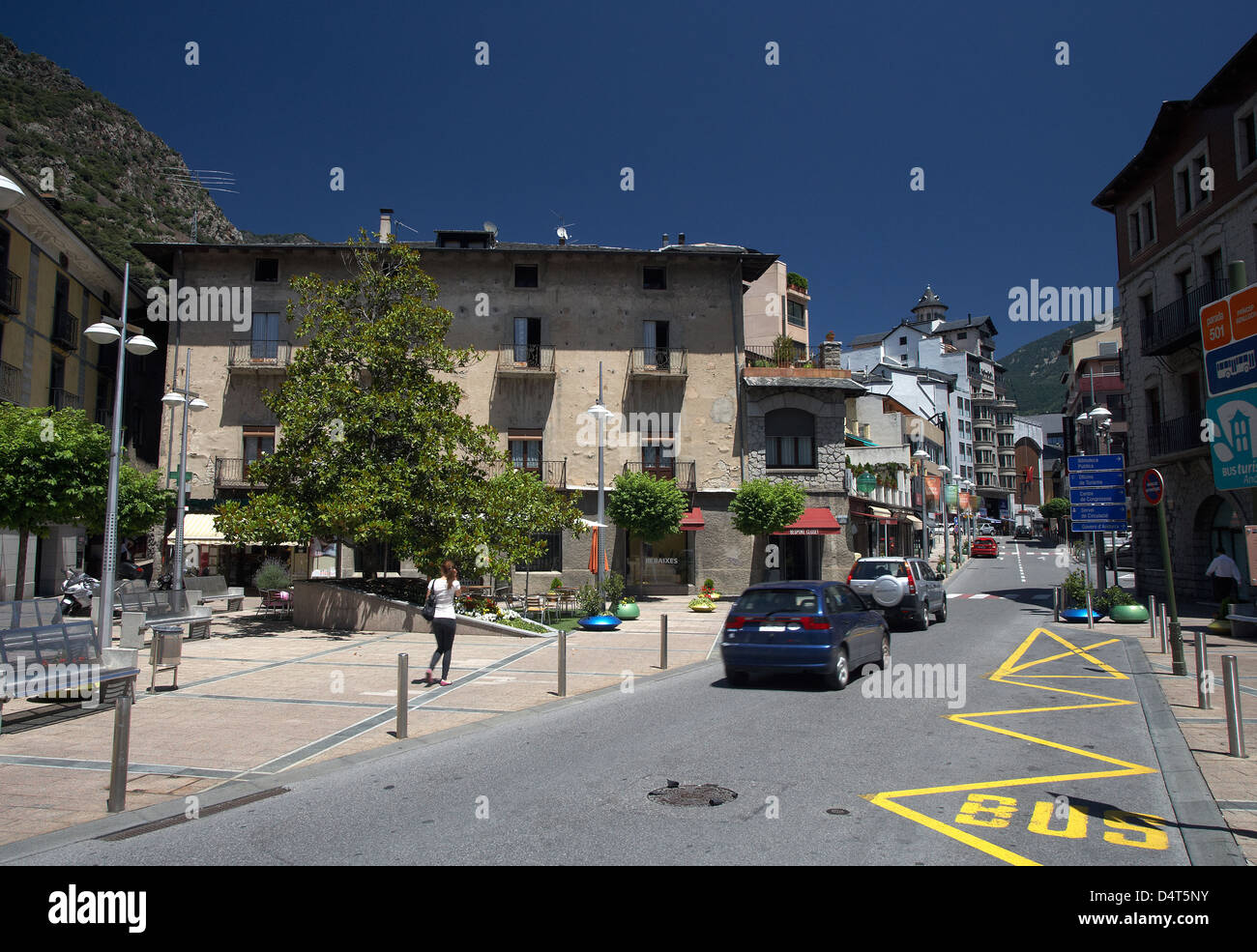 Andorra la Vella, Andorra, centro storico Foto Stock